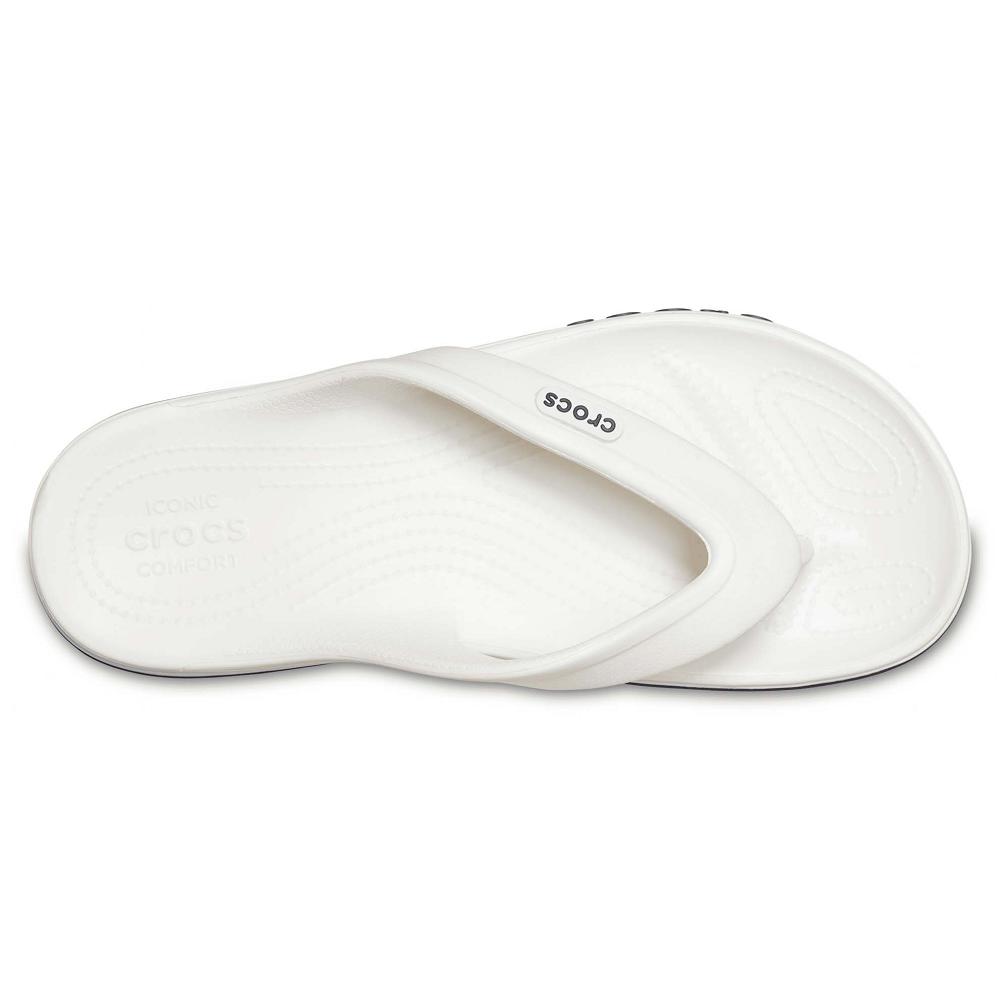 White Men's Crocs Bayaband Flip Flops | NZ 0859QMAZ